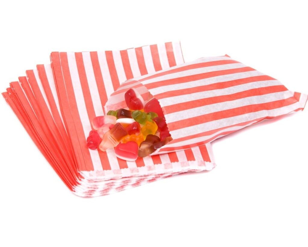 Candy Stripe Plastic Bags (5″ x 7″)