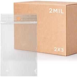 Clear Resealable Hanging Zipper Bags (2″ x 3″)