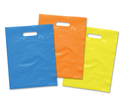 Colored Merchandise Bags with Handles (9″ x 12″)