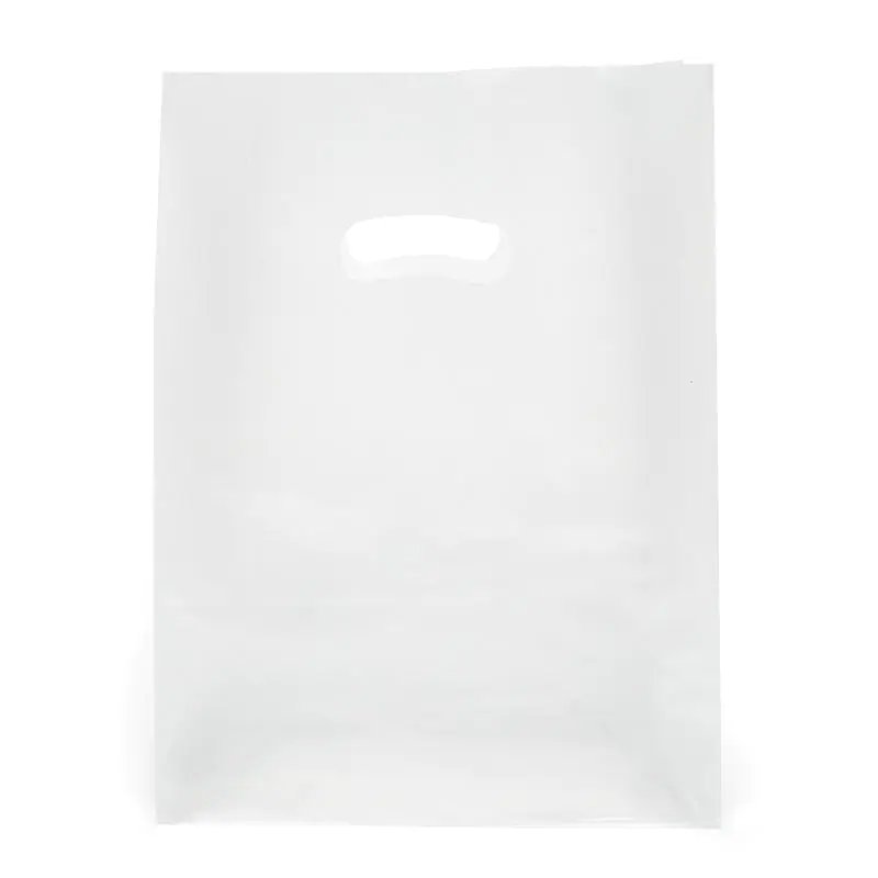 Frosted Die Cut Handle Bags (9″ x 12″)