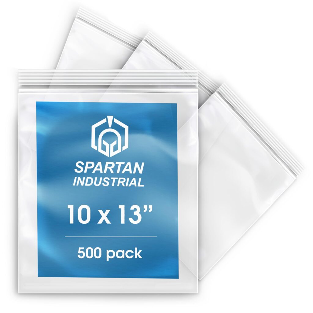Heavy-Duty Plastic Zipper Bags (10″ x 13″)