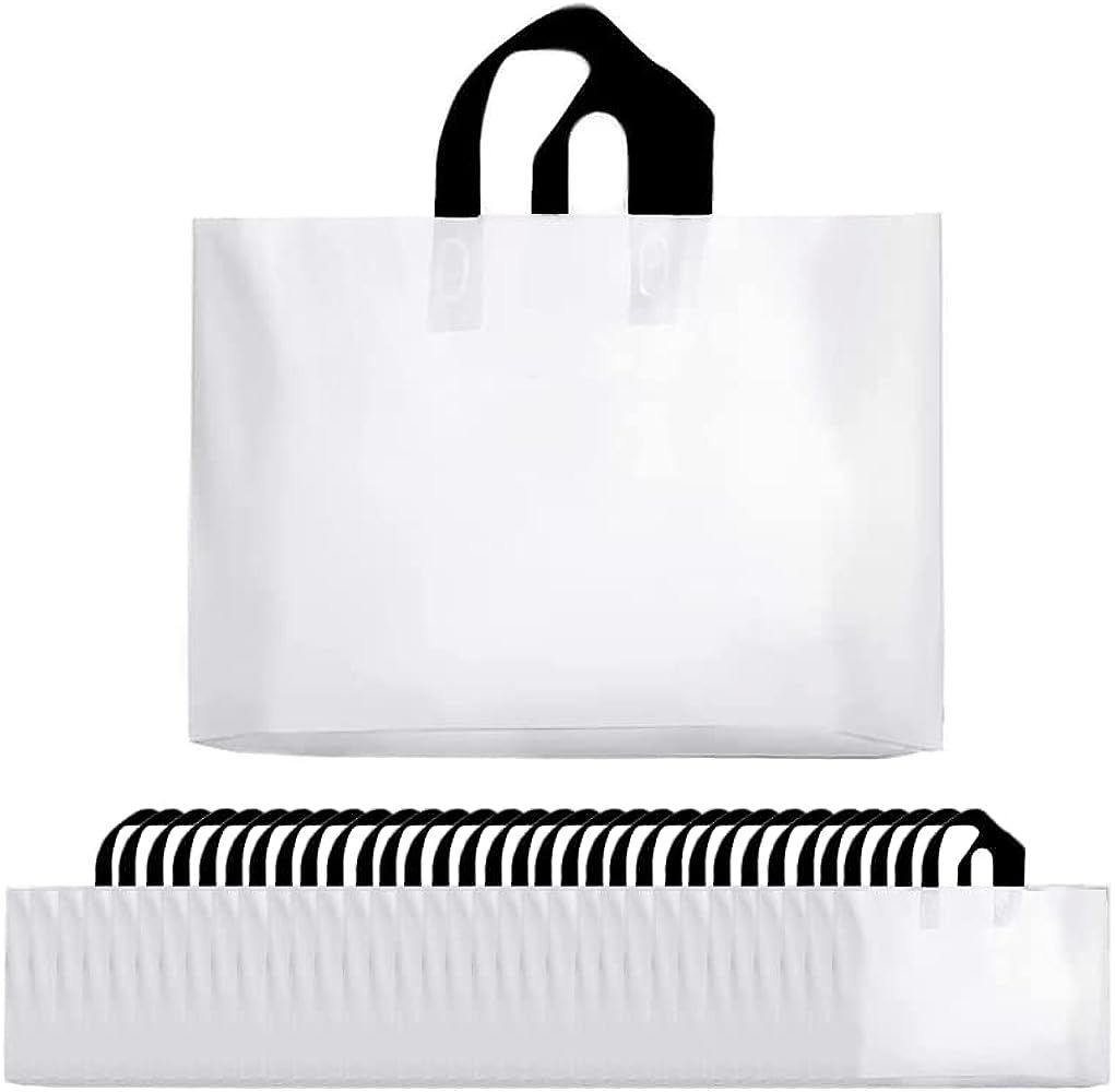 Plastic Shopping Bags with Handles (12″ x 16″)