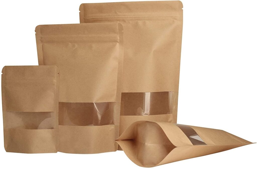 Resealable Stand-Up Pouches with Window (5″ x 8″)