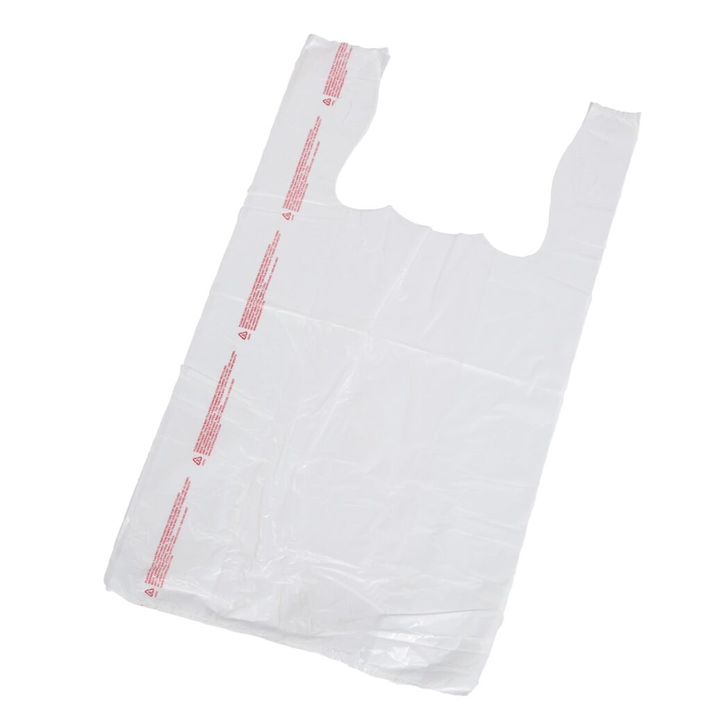 White T-Shirt Carryout Bags (11″ x 6″ x 21″)